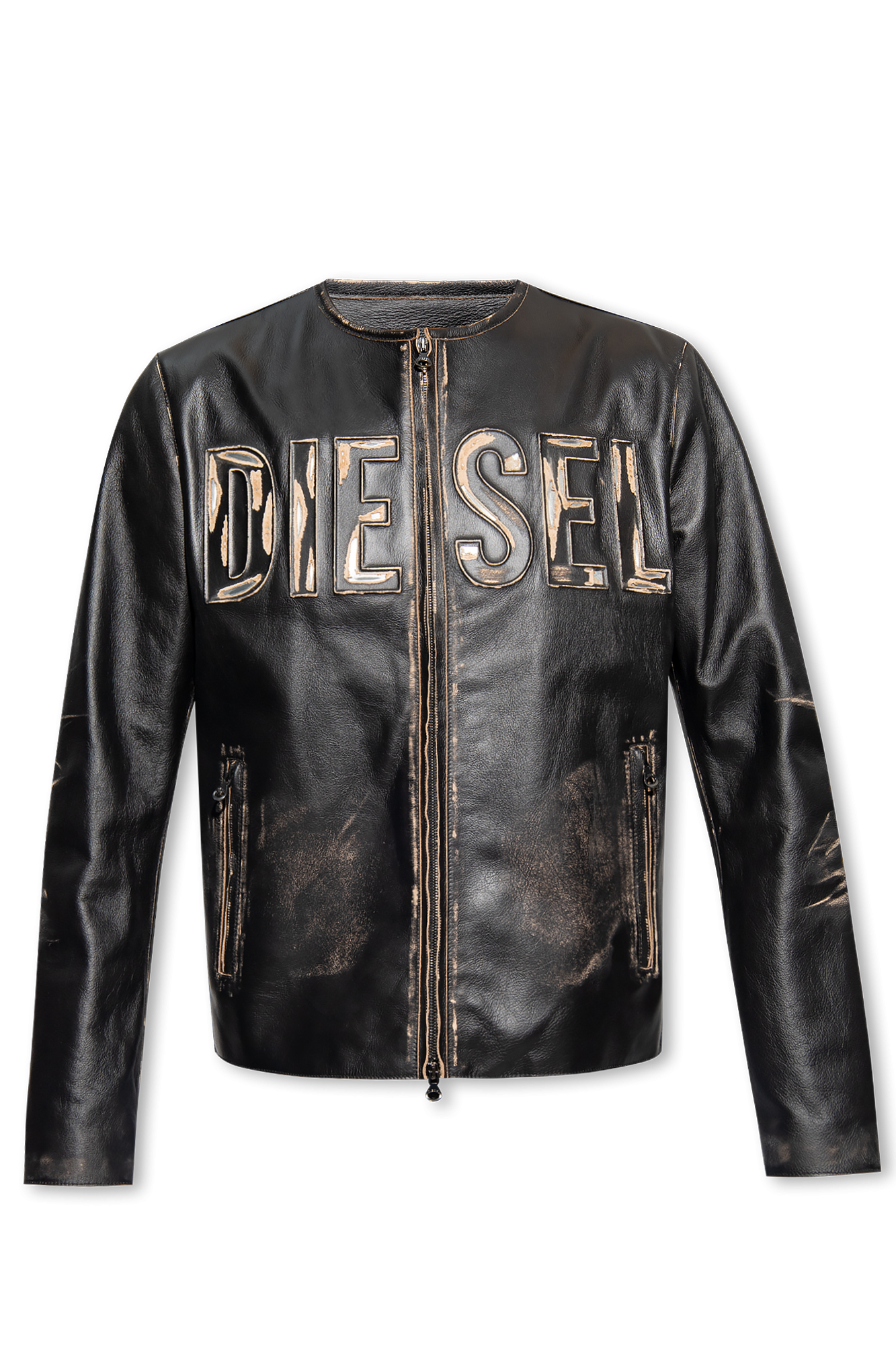 Black 'L - MET' leather jacket Diesel - Wacko Maria x Jean-Michel